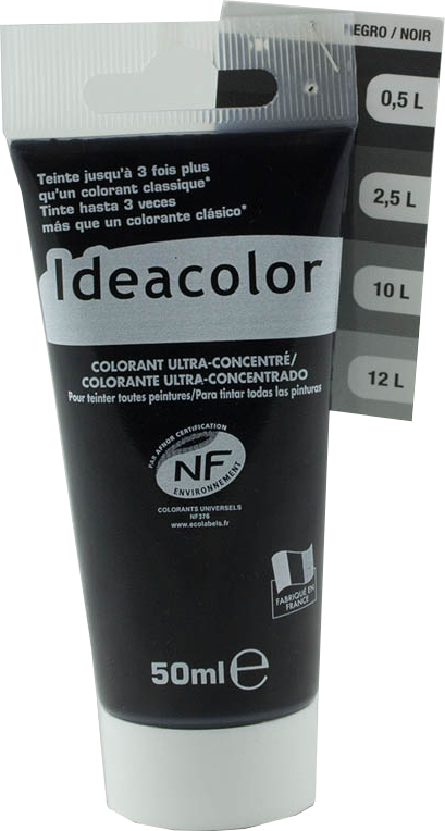 Colorant universel pour peinture noir 50ml - IDEACOLOR